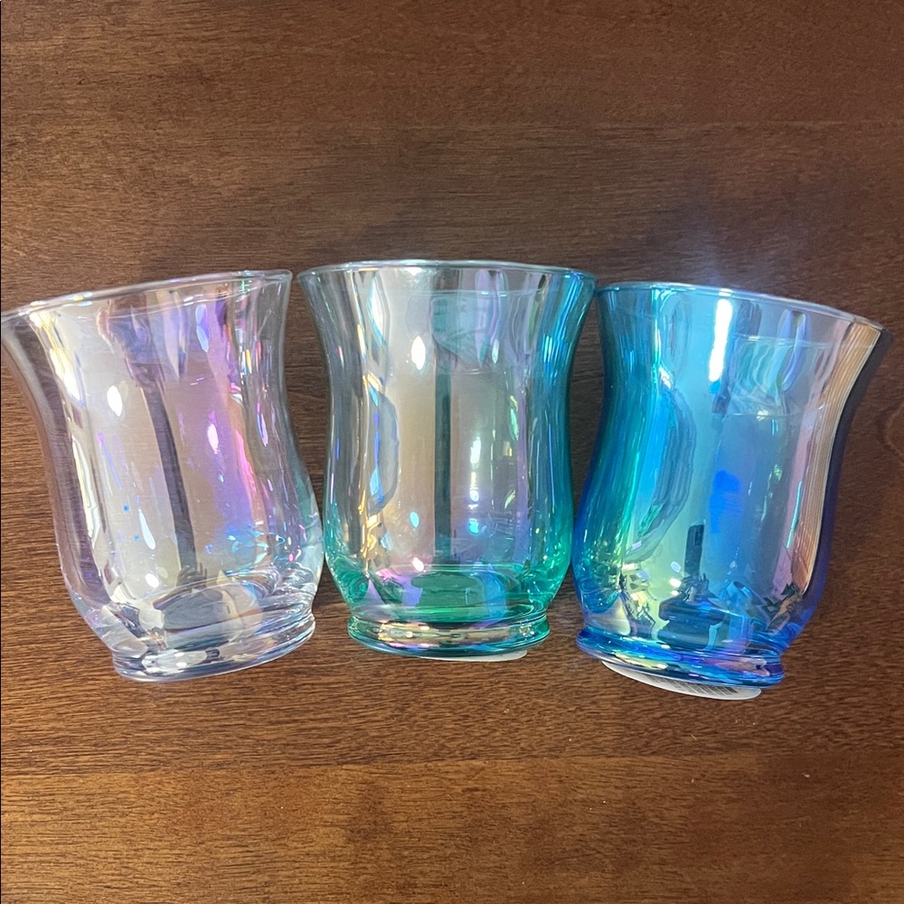 Iridescent Candle Holder Set of 3